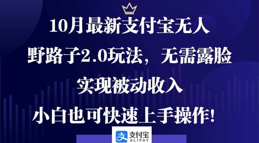 （12824期）10月最新支付宝无人野路子2.0玩法，无需露脸，实现被动收入，小白也可…_生财有道创业项目网-资源-项目-副业-兼职-创业-大叔的库-大叔的库