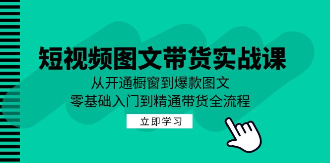 （12655期）短视频图文带货实战课：从开通橱窗到爆款图文，零基础入门到精通带货_生财有道创业网-资源-项目-副业-兼职-创业-大叔的库-大叔的库
