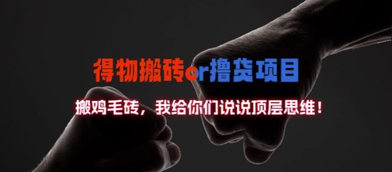 得物搬砖撸货项目?掰下数据，我给你们说说顶层思维【揭秘】——生财有道创业网-资源-项目-副业-兼职-创业-大叔的库-大叔的库