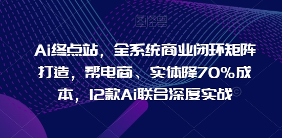 Ai终点站，全系统商业闭环矩阵打造，帮电商、实体降70%成本，12款Ai联合深度实战【0906更新】——生财有道创业网-资源-项目-副业-兼职-创业-大叔的库-大叔的库