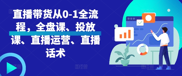 直播带货从0-1全流程，全盘课、投放课、直播运营、直播话术_生财有道创业网-资源-项目-副业-兼职-创业-大叔的库-大叔的库
