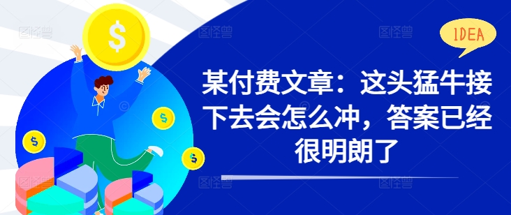 某付费文章：这头猛牛接下去会怎么冲，答案已经很明朗了 !——生财有道创业项目网-资源-项目-副业-兼职-创业-大叔的库-大叔的库