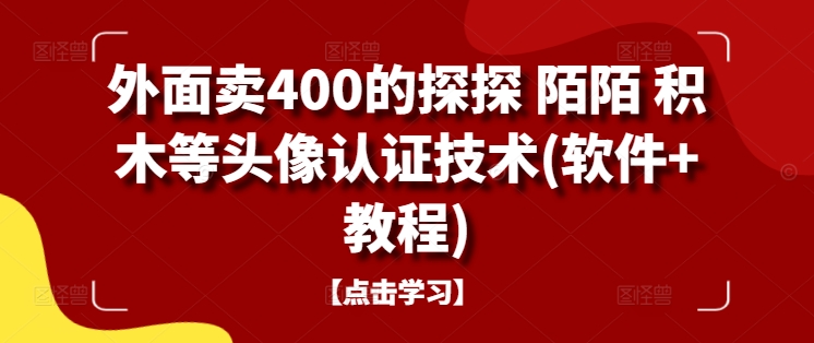 外面卖400的探探 陌陌 积木等头像认证技术(软件+教程)——生财有道创业网-资源-项目-副业-兼职-创业-大叔的库-大叔的库