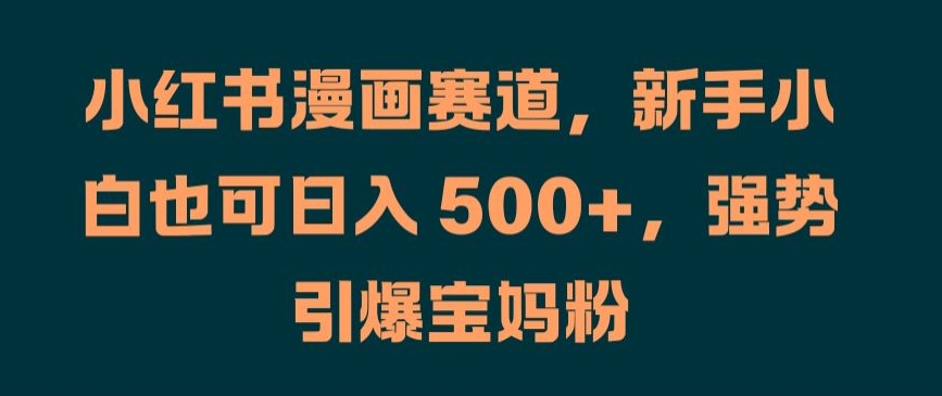 小红书漫画赛道，新手小白也可日入 500+，强势引爆宝妈粉【揭秘】——生财有道创业网-资源-项目-副业-兼职-创业-大叔的库-大叔的库