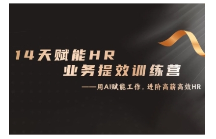14天ChatGPT赋能HR业务提效训练营，从小白到应用高手——生财有道创业项目网-资源-项目-副业-兼职-创业-大叔的库-大叔的库