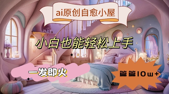 ai原创治愈小屋，小白也能轻松上手，一发即火，篇篇10w+【揭秘】——生财有道创业网-资源-项目-副业-兼职-创业-大叔的库-大叔的库