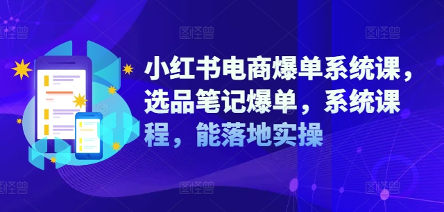 小红书电商爆单系统课，选品笔记爆单，系统课程，能落地实操——生财有道创业网-资源-项目-副业-兼职-创业-大叔的库-大叔的库