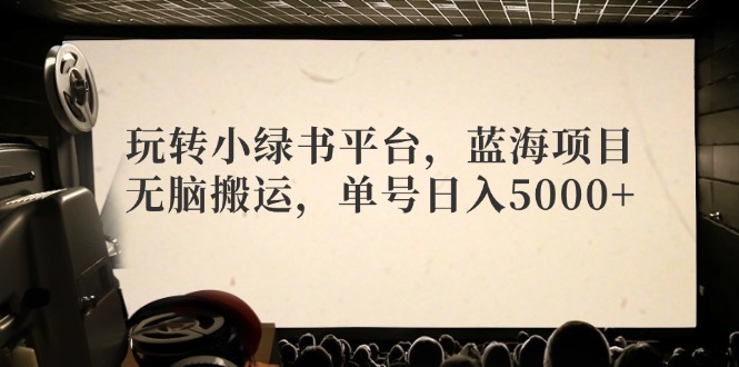 （12366期）玩转小绿书平台，蓝海项目，无脑搬运，单号日入5000+_生财有道创业网-资源-项目-副业-兼职-创业-大叔的库-大叔的库