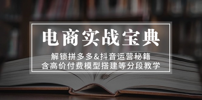 （13195期）电商实战宝典 解锁拼多多&抖音运营秘籍 含高价付费模型搭建等分段教学_生财有道创业项目网-资源-项目-副业-兼职-创业-大叔的库-大叔的库