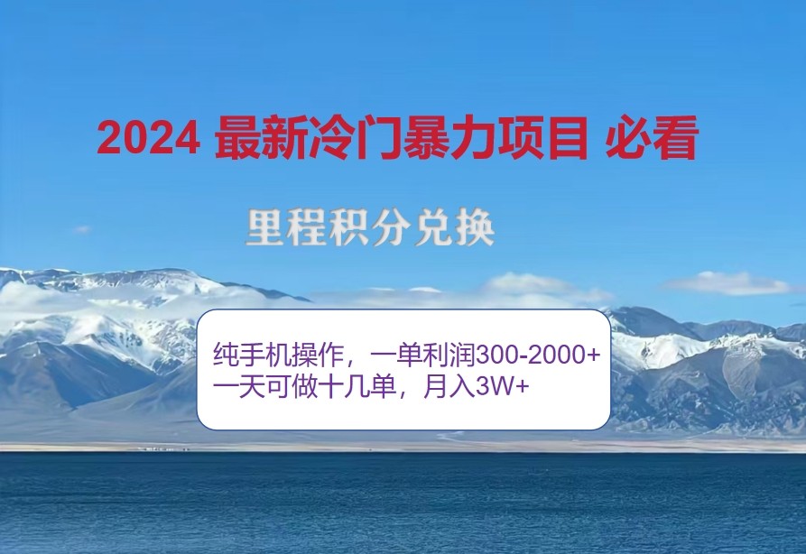 2024惊爆冷门暴利，里程积分最新玩法，高爆发期，一单300+—2000+_生财有道创业网-资源-项目-副业-兼职-创业-大叔的库-大叔的库