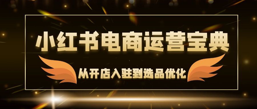 （12497期）小红书电商运营宝典：从开店入驻到选品优化，一站式解决你的电商难题_生财有道创业网-资源-项目-副业-兼职-创业-大叔的库-大叔的库
