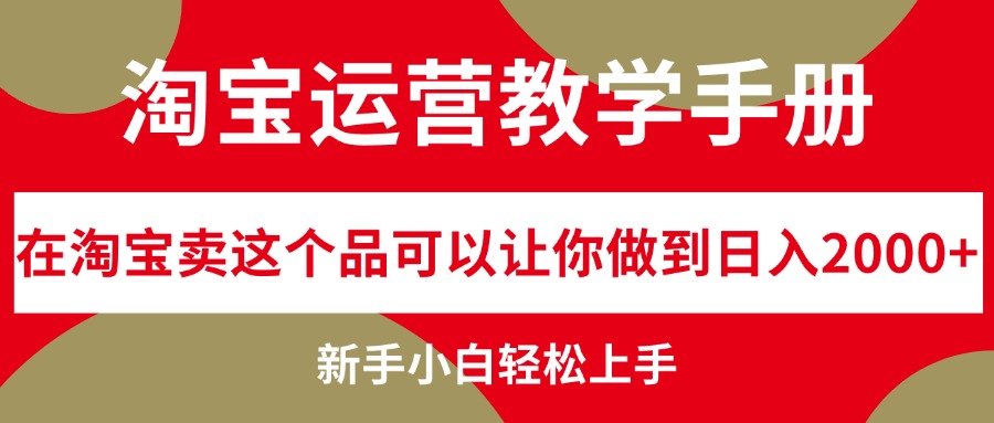 （12351期）淘宝运营教学手册，在淘宝卖这个品可以让你做到日入2000+，新手小白轻…_生财有道创业网-资源-项目-副业-兼职-创业-大叔的库-大叔的库