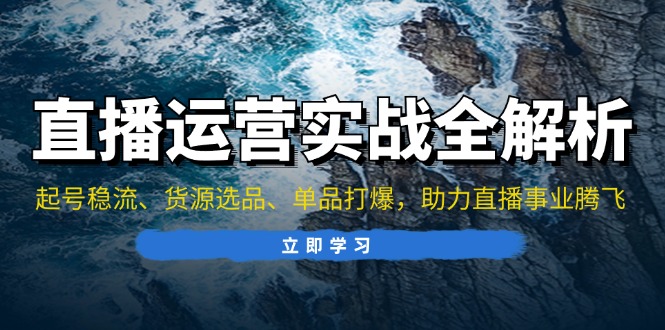 （13294期）直播运营实战全解析：起号稳流、货源选品、单品打爆，助力直播事业腾飞_生财有道创业项目网-资源-项目-副业-兼职-创业-大叔的库-大叔的库