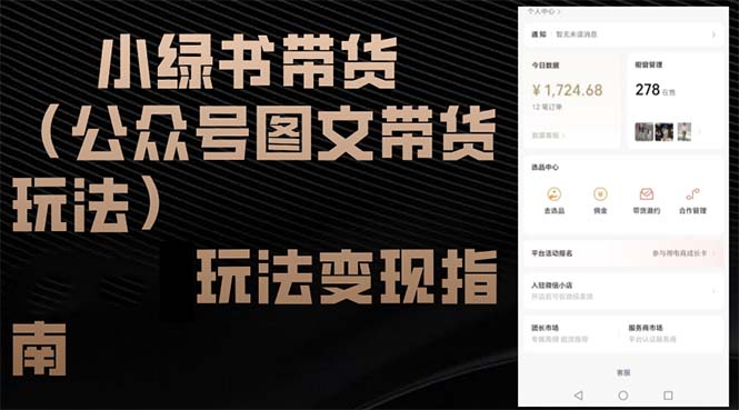 （12903期）小绿书带货（公众号图文带货玩法）玩法变现指南_生财有道创业项目网-资源-项目-副业-兼职-创业-大叔的库-大叔的库
