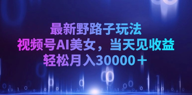 （12798期）最新野路子玩法，视频号AI美女，当天见收益，轻松月入30000＋_生财有道创业项目网-资源-项目-副业-兼职-创业-大叔的库-大叔的库