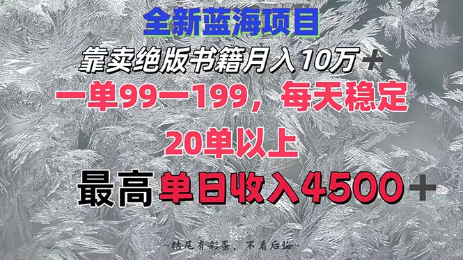 （12512期）靠卖绝版书籍月入10W+,一单99-199，一天平均20单以上，最高收益日入4500+_生财有道创业网-资源-项目-副业-兼职-创业-大叔的库-大叔的库