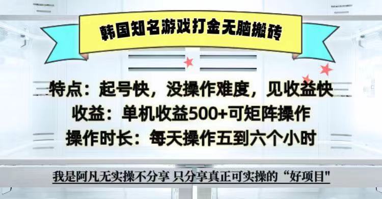 全网首发海外知名游戏打金无脑搬砖单机收益500+  即做！即赚！当天见收益！_生财有道创业网-资源-项目-副业-兼职-创业-大叔的库-大叔的库