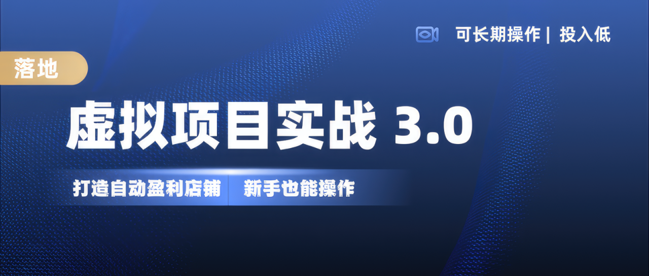 虚拟项目实操落地 3.0,新手轻松上手，单品月入1W+_生财有道创业网-资源-项目-副业-兼职-创业-大叔的库-大叔的库