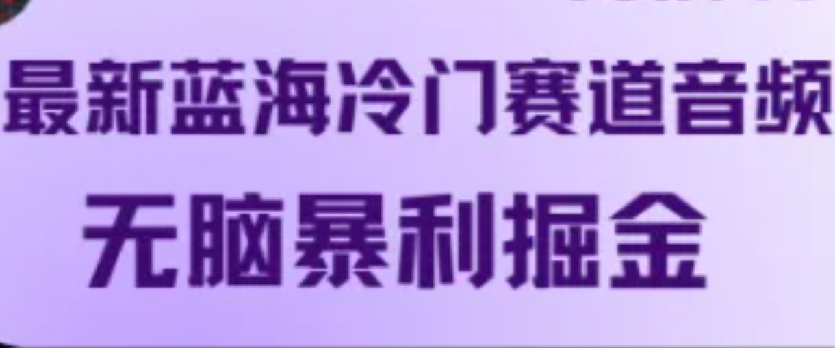 最新蓝海冷门赛道音频，无脑暴利掘金_生财有道创业网-资源-项目-副业-兼职-创业-大叔的库-大叔的库