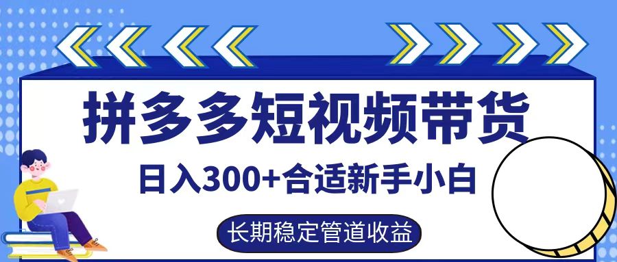 拼多多短视频带货日入300+，实操账户展示看就能学会_生财有道创业网-资源-项目-副业-兼职-创业-大叔的库-大叔的库