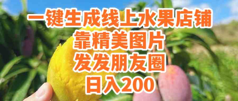 (9467期）一键生成线上水果店，靠精美图片发发朋友圈，也能日入200_生财有道创业网-资源-项目-副业-兼职-创业-大叔的库-大叔的库