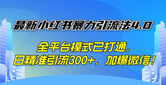 （12505期）最新小红书暴力引流法4.0， 全平台模式已打通，日精准引流300+，加爆微…_生财有道创业网-资源-项目-副业-兼职-创业-大叔的库-大叔的库