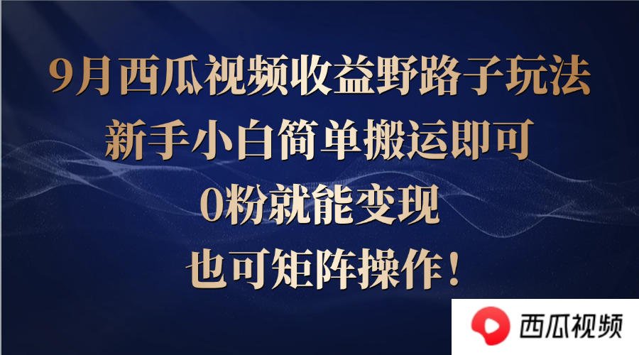 （12760期）西瓜视频收益野路子玩法，新手小白简单搬运即可，0粉就能变现，也可矩…_生财有道创业网-资源-项目-副业-兼职-创业-大叔的库-大叔的库