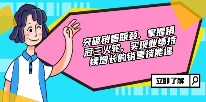 （12965期）突破销售瓶颈，掌握销冠三火轮，实现业绩持续增长的销售技能课_生财有道创业项目网-资源-项目-副业-兼职-创业-大叔的库-大叔的库