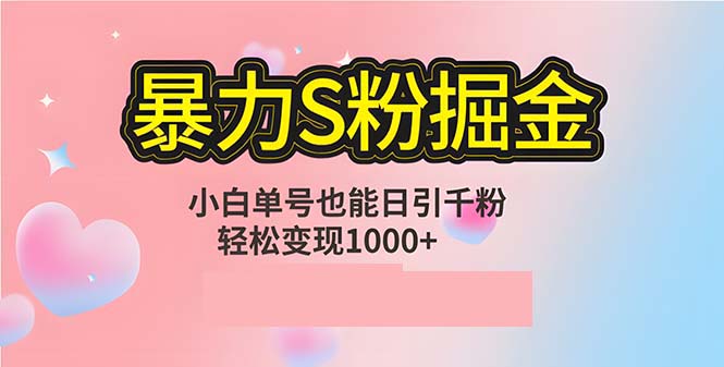 （12778期）单人单机日引千粉，变现1000+，S粉流量掘金计划攻略_生财有道创业项目网-资源-项目-副业-兼职-创业-大叔的库-大叔的库