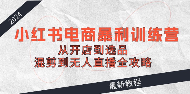 （12361期）2024小红书电商暴利训练营：从开店到选品，混剪到无人直播全攻略_生财有道创业网-资源-项目-副业-兼职-创业-大叔的库-大叔的库