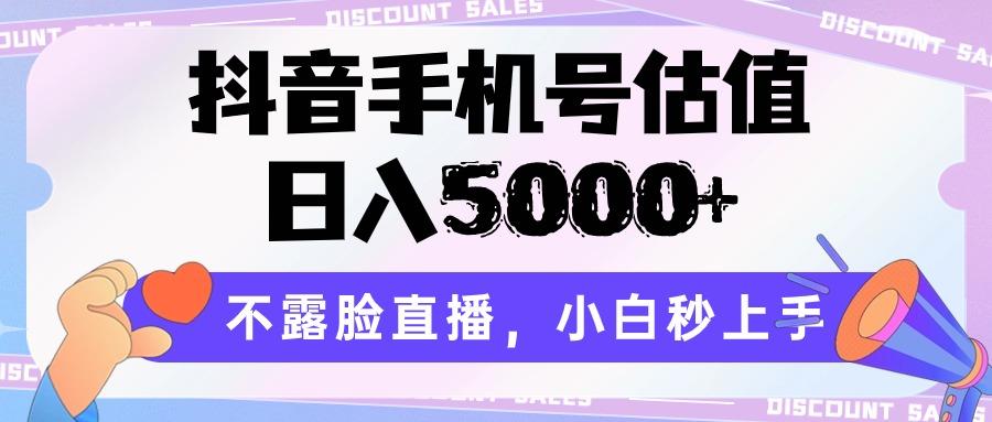 抖音手机号估值，日入5000+，不露脸直播，小白秒上手_生财有道创业网-资源-项目-副业-兼职-创业-大叔的库-大叔的库