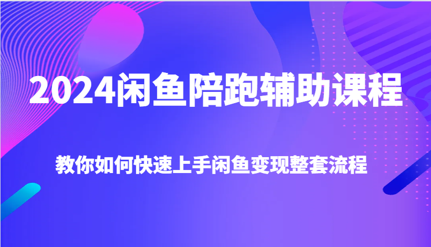 2024闲鱼陪跑辅助课程，教你如何快速上手闲鱼变现整套流程_大叔资源库-大叔资源库-资源-项目-副业-兼职-创业-大叔的库-大叔的库