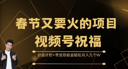 春节又要火的项目视频号祝福，分成计划+带货双收益，轻松月入几个W【揭秘】_大叔资源库-大叔资源库-资源-项目-副业-兼职-创业-大叔的库-大叔的库
