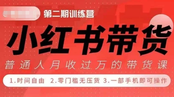 小Red书带货42天训练营 2.0版，宝妈+自由职+上班族+大学生，提高副业收入的大红利项目_大叔资源库-大叔资源库-资源-项目-副业-兼职-创业-大叔的库-大叔的库