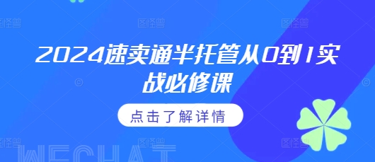 2024速卖通半托管从0到1实战必修课，掌握通投广告打法、熟悉速卖通半托管的政策细节_大叔资源库-大叔资源库-资源-项目-副业-兼职-创业-大叔的库-大叔的库