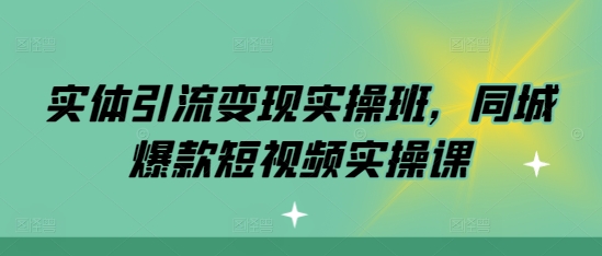 实体引流变现实操班，同城爆款短视频实操课_大叔资源库-大叔资源库-资源-项目-副业-兼职-创业-大叔的库-大叔的库