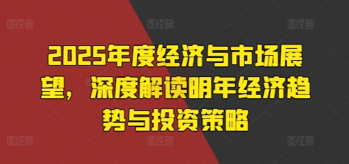 2025年度经济与市场展望，深度解读明年经济趋势与投资策略_大叔资源库-大叔资源库-资源-项目-副业-兼职-创业-大叔的库-大叔的库