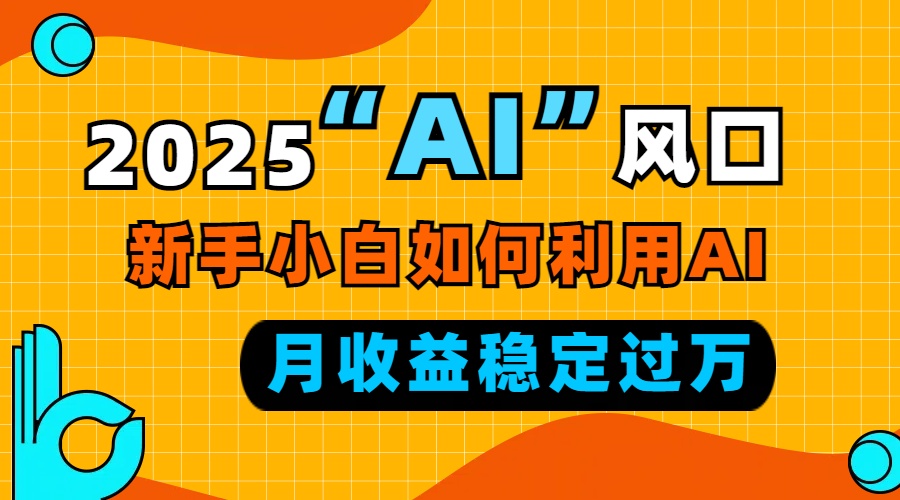 （13821期）2025“ AI ”风口，新手小白如何利用ai，每月收益稳定过万_大叔资源库创业项目网-大叔资源库-资源-项目-副业-兼职-创业-大叔的库-大叔的库