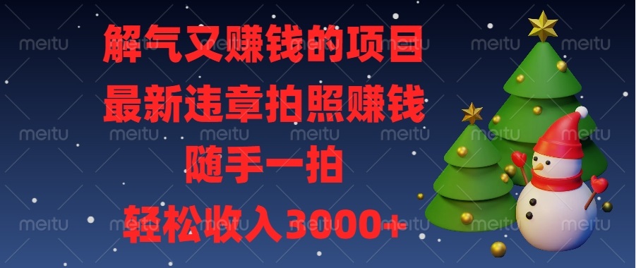 （13686期）解气又赚钱的项目，最新违章拍照赚钱，随手一拍，轻松收入3000+_大叔资源库创业项目网-大叔资源库-资源-项目-副业-兼职-创业-大叔的库-大叔的库