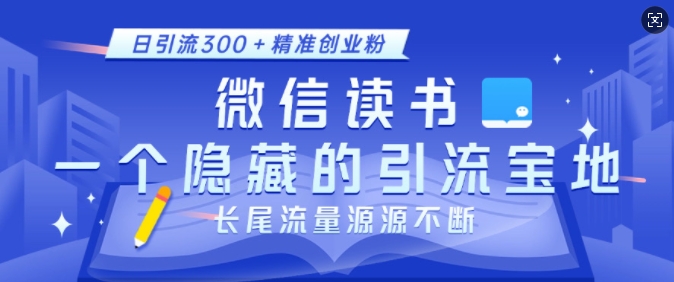 微信读书，一个隐藏的引流宝地，不为人知的小众打法，日引流300+精准创业粉，长尾流量源源不断_大叔资源库-大叔资源库-资源-项目-副业-兼职-创业-大叔的库-大叔的库