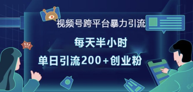 视频号跨平台暴力引流，每天半小时，单日引流200+精准创业粉_大叔资源库-大叔资源库-资源-项目-副业-兼职-创业-大叔的库-大叔的库