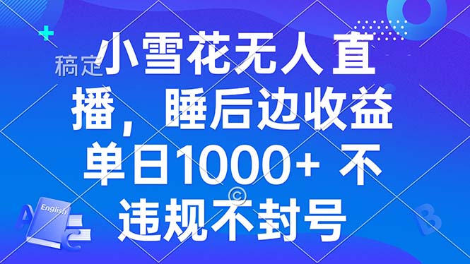 （13491期）小雪花无人直播 睡后收益单日1000+ 零粉丝新号开播 不违规 看完就会_大叔资源库创业项目网-大叔资源库-资源-项目-副业-兼职-创业-大叔的库-大叔的库