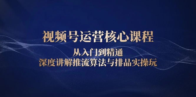 （13863期）视频号运营核心课程，从入门到精通，深度讲解推流算法与排品实操玩_大叔资源库创业项目网-大叔资源库-资源-项目-副业-兼职-创业-大叔的库-大叔的库