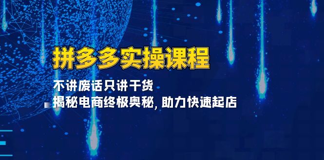（13577期）拼多多实操课程：不讲废话只讲干货 , 揭秘电商终极奥秘,助力快速起店_大叔资源库创业项目网-大叔资源库-资源-项目-副业-兼职-创业-大叔的库-大叔的库