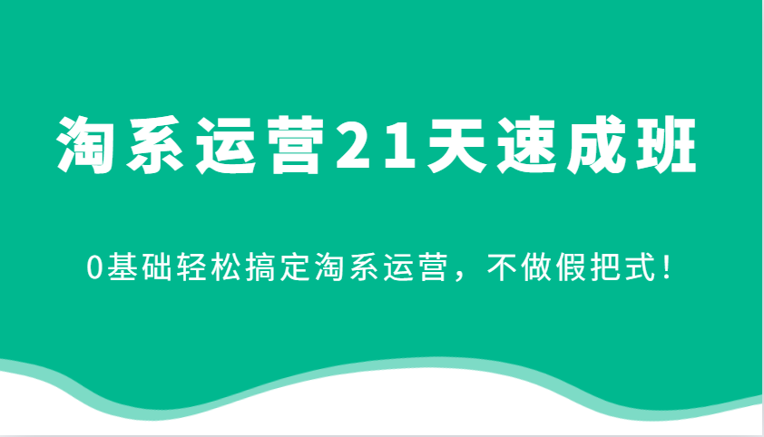 淘系运营21天速成班，0基础轻松搞定淘系运营，不做假把式！_大叔资源库-大叔资源库-资源-项目-副业-兼职-创业-大叔的库-大叔的库
