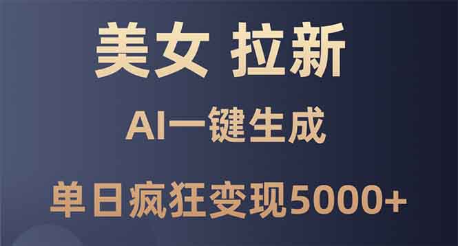 （13866期）美女暴力拉新，通过AI一键生成，单日疯狂变现5000+，纯小白一学就会！_大叔资源库创业项目网-大叔资源库-资源-项目-副业-兼职-创业-大叔的库-大叔的库