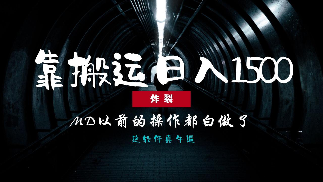 （13568期）炸裂！0基础搬运也能批量日赚1500+，以前的操作都白做了！_大叔资源库创业项目网-大叔资源库-资源-项目-副业-兼职-创业-大叔的库-大叔的库