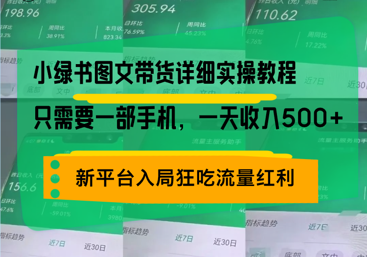 （13509期）小绿书图文带货详细实操教程，只需要一部手机，一天收入500+，轻松变现_大叔资源库创业项目网-大叔资源库-资源-项目-副业-兼职-创业-大叔的库-大叔的库