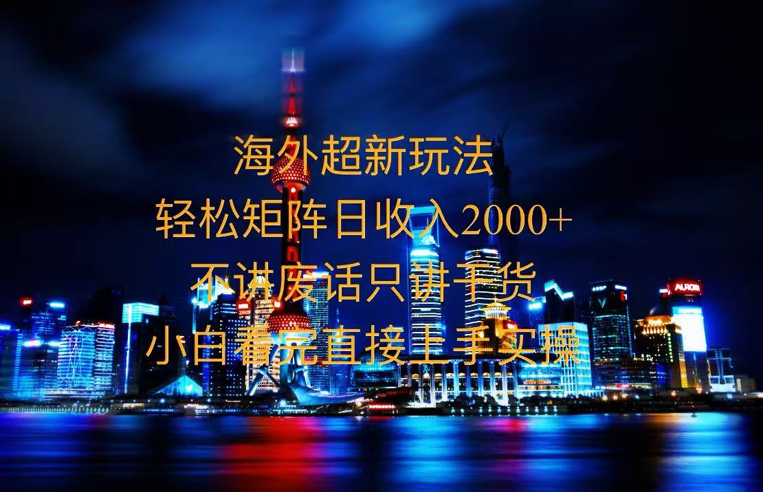 （13583期）2025全新海外暴力玩法，操作简单，小白轻松上手_大叔资源库创业项目网-大叔资源库-资源-项目-副业-兼职-创业-大叔的库-大叔的库