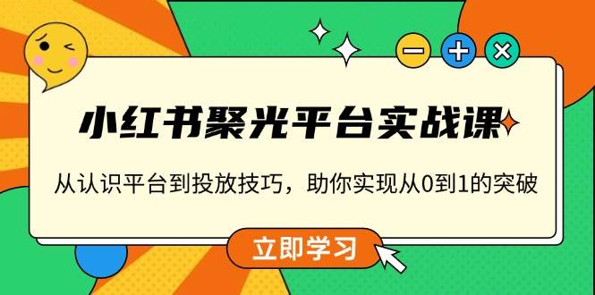 小红书聚光平台实战课，从认识平台到投放技巧，助你实现从0到1的突破_大叔资源库-大叔资源库-资源-项目-副业-兼职-创业-大叔的库-大叔的库